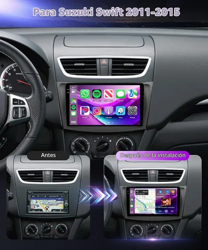 Vista 2 de podofo Radio de coche Android 15 4G+128G para Suzuki Swift 2011-2015