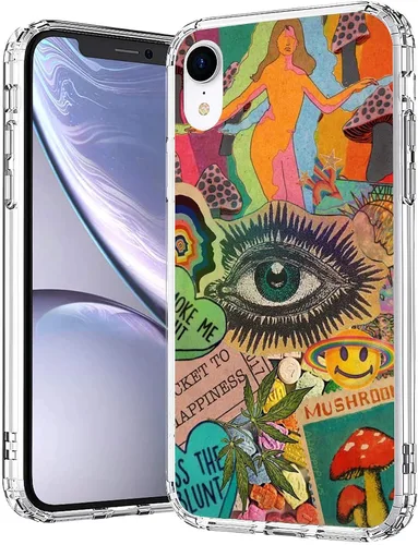Vista 8 de Funda para teléfono con diseño de hongos y rana para iPhone XR, bonita funda protectora de TPU a prueba de golpes con diseño de rana y hongos