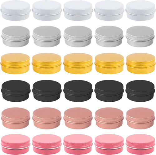 Vista 16 de 30 unidades de latas de aluminio de 0.5 oz envases vacíos de bálsamo Dorado