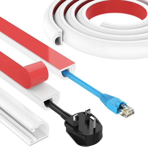 Vista 10 de Ocultador de Cable de Pared de 39 Pulgadas, Ocultador de Cable de Silicona Autoadhesivo, Cubiertas de Alambre Flexibles para Cables, Cubierta
