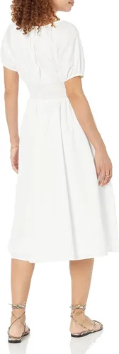 Vista 2 de The Drop Women's Daksha Cotton Smocked Zipper Detail Dress