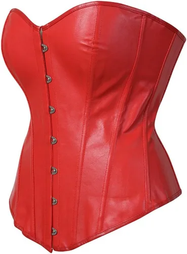 Vista 2 de Kranchungel - Corsé de cuero estilo steampunk para mujer Corsés góticos de cuero sintético para Halloween, disfraz, sesión de fotos para amantes