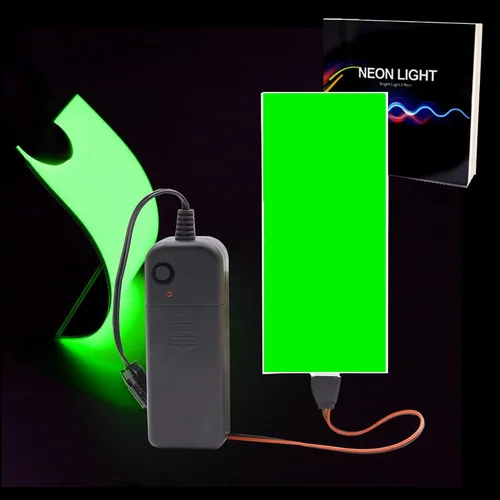 Vista 12 de Ourbest EL - Luz brillante de neón de 3.3 ft – 3 modos de permanencia/flash lento/estroboscópico rápido, kit de luz electrouminiscente para disfraz