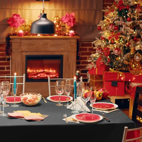 Vista 5 de Mantel de plástico, 110 pies x 54 pulgadas en rollo desechable de plástico