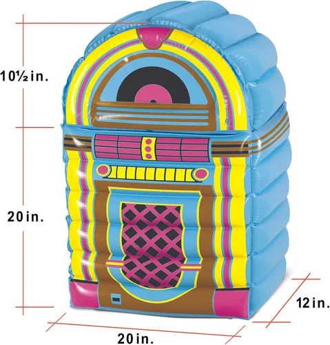 Vista 2 de Beistle Enfriador inflable - Decoraciones de fiesta de los años 50 y 80, contenedores de bebidas, enfriador de bebidas, decoraciones temáticas