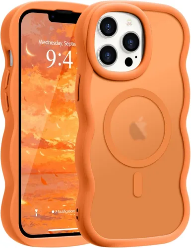 Vista 17 de Pepmune - Funda para iPhone 12 Pro Max con marco ondulado y estructura rígida, color mate claro, cubierta trasera unisex, compatible con Magsafe