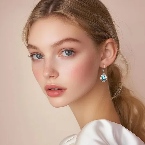 Vista 122 de Aretes colgantes de plata de ley con diseño de árbol de la vida, flor, abeja, animales, gato, colibrí, piedra lunar, turquesa, aretes con cierre