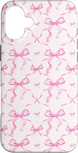 Vista 25 de Cintas y lazos rosados estéticos en acuarela para iPhone 17