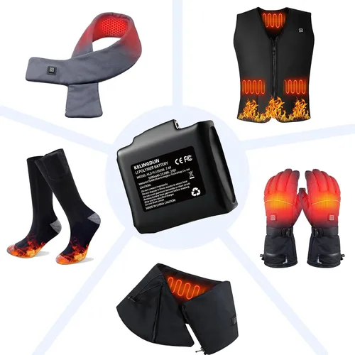 Vista 3 de 3500mAh*2+5000mAh*2 7.4V Lithium Polymer Batteries.Rechargeable Li-Polymer Batteries for Heated Gloves, Socks,and Jackets, Ideal for