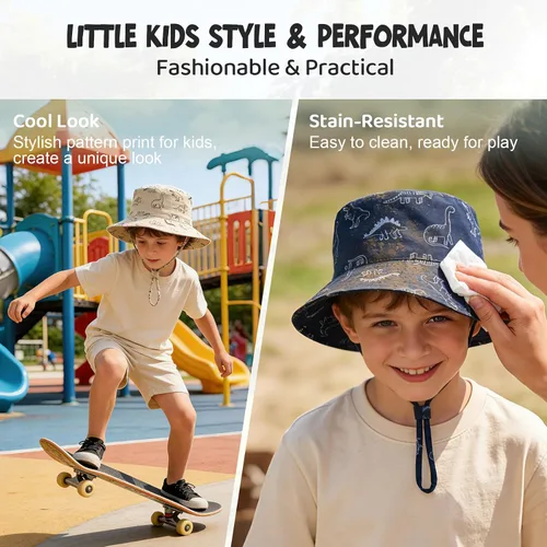Vista 6 de Durio Sombrero para el sol para bebé, sombrero de playa de verano, UPF 50+, protección solar, sombreros para niños, regalos para niños y niñas