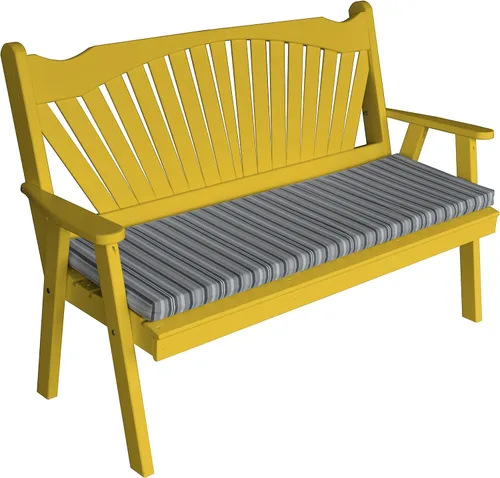 Vista 12 de Furniture Barn USA Pine - Banco de jardín Fanback de 4 pies, color negro