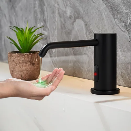 Vista 6 de Dispensador automático de jabón sin contacto con capacidad de 33.8 fl oz Sensores infrarrojos, dispensador de jabón integrado para fregadero