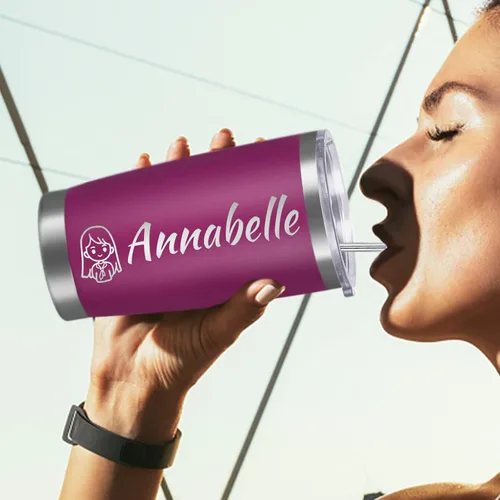 Vista 6 de Vaso personalizado con nombres, tapas y pajitas, vasos personalizados de acero inoxidable para mujeres, niños y hombres, regalo de 20 onzas, grabado