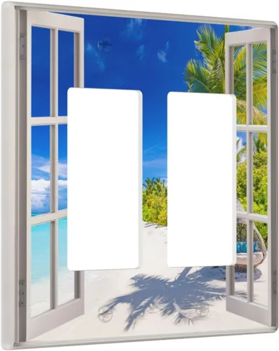 Vista 70 de Pintura al óleo de flores abstractas de 1 cuadrilla de interruptor de luz dúplex individual cubierta de salida placa de pared decorativa Placa