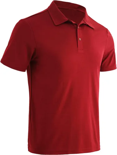 Vista 4 de Facitisu Polo para hombre, manga corta, cuello de golf, casual, secado rápido, para hombre