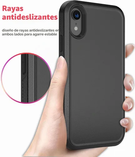 Vista 5 de Diverbox Funda para iPhone XR [Protector de Pantalla de Vidrio Templado] [A Prueba de Golpes] [A Prueba de Caídas] Funda de Teléfono de Protección
