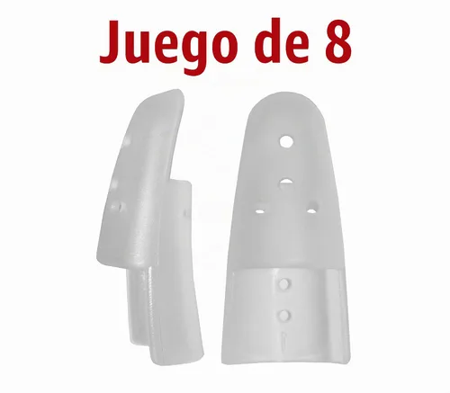 Vista 2 de Rehabilitation Advantage Stax - Férulas para dedos, paquete variado de 8 tamaños (1 de cada uno), férulas de plástico ligeras no ajustables
