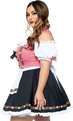 Vista 3 de Leg Avenue Disfraz de Oktoberfest para mujer de Beer Garden, NegroBlancoRojo