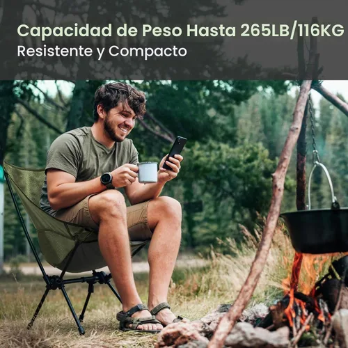 Vista 4 de CAMEL CROWN Silla portátil de camping ligera y compacta plegable con malla para acampar al aire libre, viajar, playa, picnic, festival, senderismo