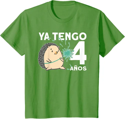 Vista 6 de Niños Niños 4 Cumpleaños erizo Ya tengo 4 años Camiseta