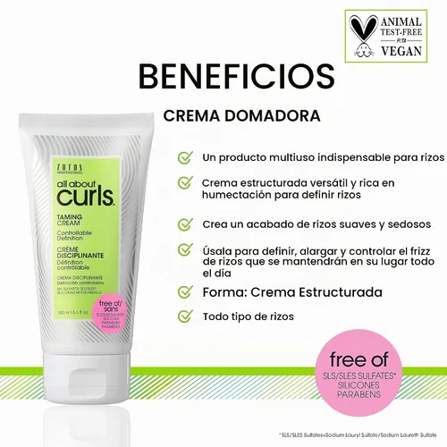 Vista 3 de ALL ABOUT CURLS Smoothing Cream For Curly Hair Styling Moisturize, Define & Enhance Texture Reduce Frizz & Boost Shine Controllable