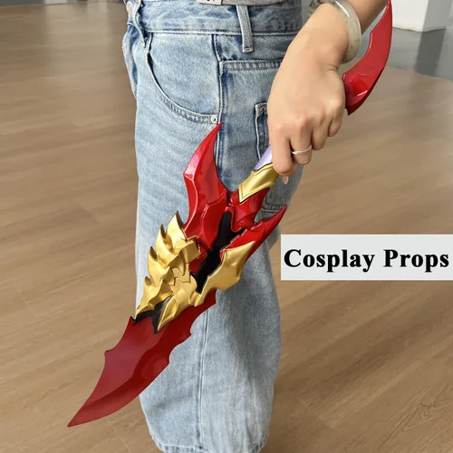 Vista 3 de Espada de cosplay de Kamish de Kamish de 24 pulgadas, espada de acero dorado con soporte de exhibición, accesorio de cosplay, para colección