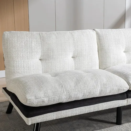 Vista 8 de Sofá cama convertible plegable, sofá cama moderno tapizado para sala de estar compacta, sofá reclinable de tela, para apartamentos pequeños