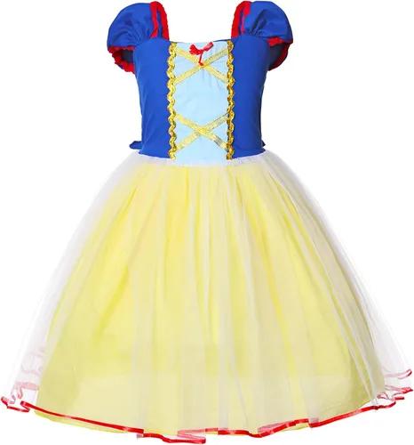 Vista 8 de Disfraz de princesa para niñas pequeñas para fiesta de cumpleaños con diadema