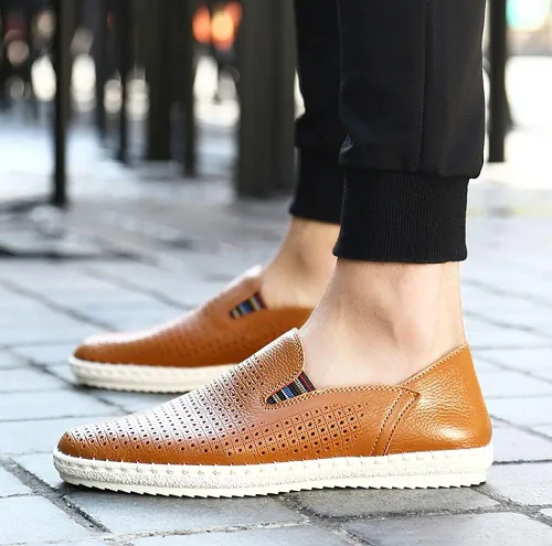 Vista 7 de mitvr Mocasines casuales de cuero para hombre, zapatos suaves para caminar