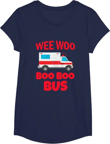 Vista 21 de Wee Woo Boo Boo Bus First Responder - Camiseta divertida de ambulancia, Negro, S