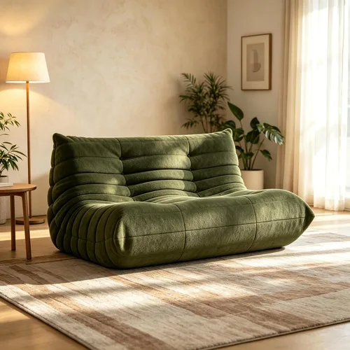 Vista 31 de YVDNHP Puf de espuma viscoelástica, sofá Fireside Togo con almohada