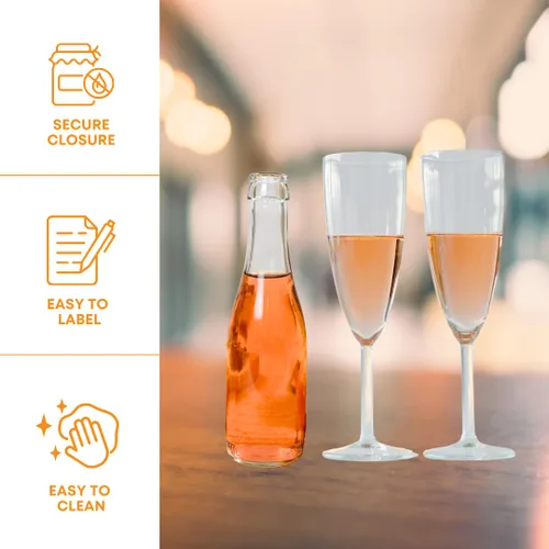 Vista 6 de Botellas transparentes de champaña de 6.3 oz, 24 unidades por caja.