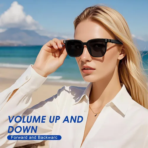 Vista 4 de Lentes inteligentes – Lentes de sol con Bluetooth fotocromáticos y anti luz azul, protección UV, llamadas manos libres y audio, asistente de voz