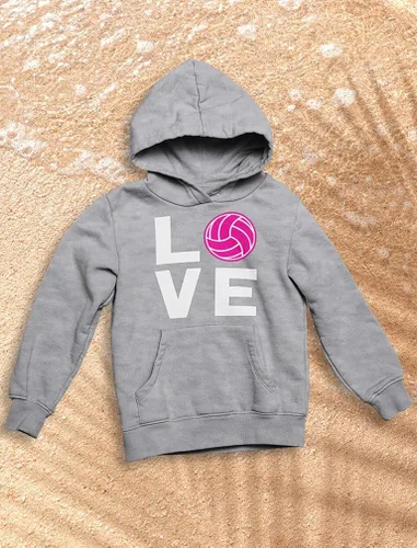 Vista 4 de Sudaderas con capucha para adolescentes y mujeres con diseño de voleibol