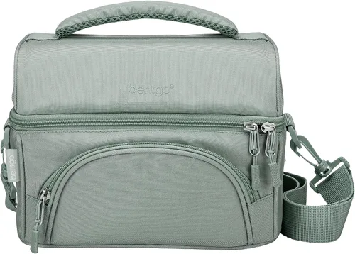 Vista 12 de Bentgo® Bolsa de almuerzo Deluxe - Lonchera duradera y aislada con bolsillo exterior con cremallera, bolsillo interior de malla, correas acolchadas
