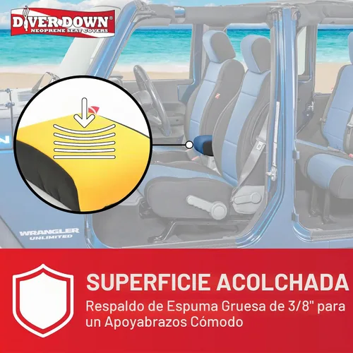 Vista 4 de Diver Down Funda de neopreno para consola central – Se adapta a Jeep JK JKU Wrangler 2007-2018 – Funda acolchada para reposabrazos – No te quema