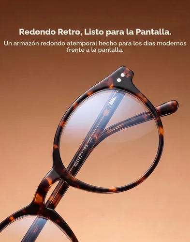 Vista 5 de TIJN Blue Light Blocking Glasses Men Women,Vintage Round Frame Eyeglasses