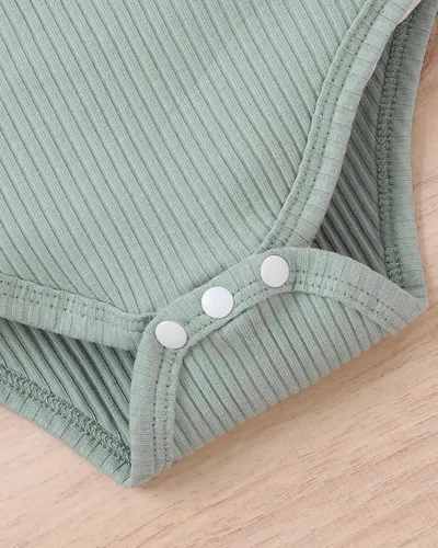 Vista 8 de ZZUYFI Conjunto de ropa de verano para bebé recién nacida, conjunto de ropa de verano con estampado floral, mameluco con cordón y diadema corta