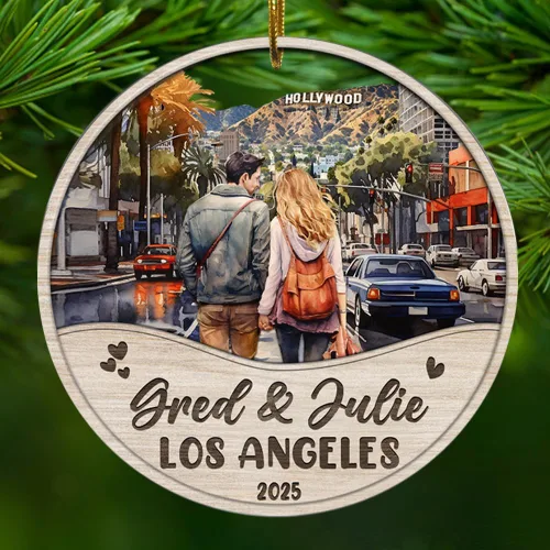 Vista 12 de Adornos personalizados de Bali Indonesia para viajeros, pareja, recuerdo, vacaciones, nombre personalizado, adorno de amor, regalo para marido