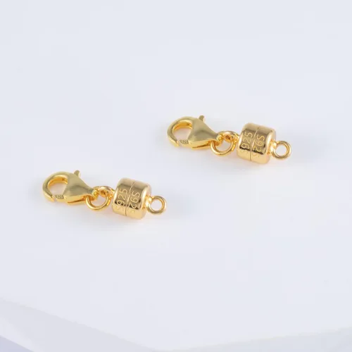 Vista 6 de Cierres y cierres magnéticos para collares, 2 piezas de plata de ley 925 con cierre magnético para collares, convertidor chapado en oro, conector