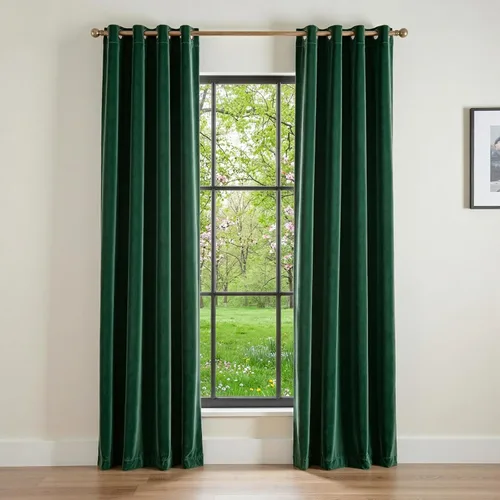 Vista 7 de Lazzzy Cortina opaca de terciopelo azul con aislamiento térmico para dormitorio, sala de estar, oscurecimiento de privacidad, cortinas de terciopelo