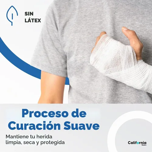 Vista 6 de California Basics Paquete de 12 rollos de vendaje de gasa con cinta, 2 pulgadas x 4 yardas, envoltura suave, elástica y transpirable para el cuidado