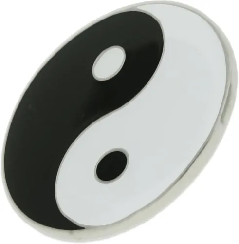 Vista 2 de PinMart Taoísmo chino Yin Yang Esmalte Pin de solapa