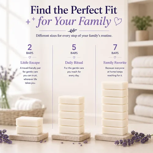 Vista 2 de Barra de jabón para bebés para piel sensible Jabón de baño natural para niños pequeños y adultos Aceite esencial de lavanda orgánica relajante
