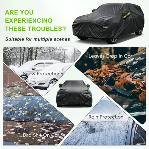 Vista 5 de KouKou Funda impermeable para automóvil para todo tipo de clima, 7 capas para automóviles con cremallera, ajuste universal para sedán, Honda Civic