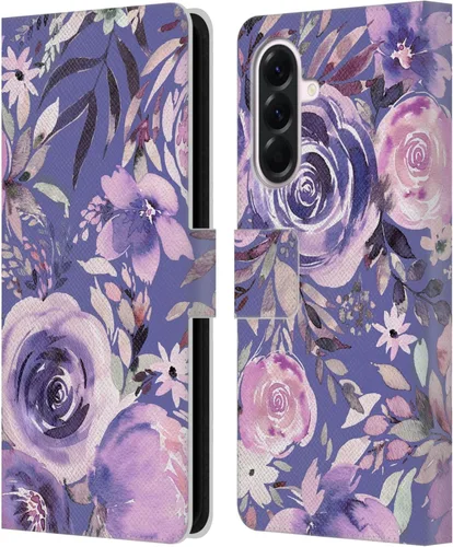 Vista 178 de Head Case Designs Officially Licensed Ninola Abstract Poppies Lilac Floral Leather Wallet Case Compatible with Samsung Galaxy A07 4G