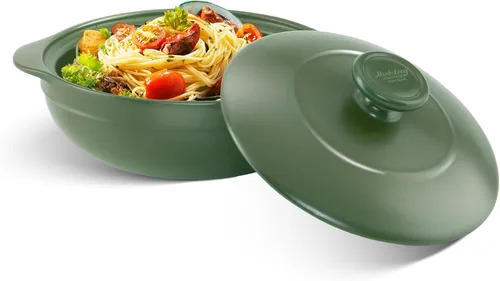 Vista 15 de MINH LONG - Horno holandés de porcelana de 1 cuarto de galón con tapa, sin plomo ni cadmio, apto para horno hasta 482 °F, retención de calor, olla