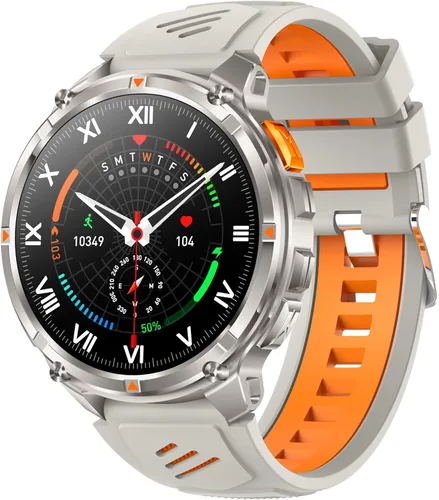 Vista 25 de Relojes inteligentes múltiples modos deportivos para hombres con linterna, reloj inteligente para Android y iPhone, pantalla táctil HD de 1.7 Negro