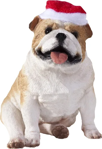 Vista 3 de Sandicast Escultura de bulldog cervatillo, sentado, tamaño pequeño