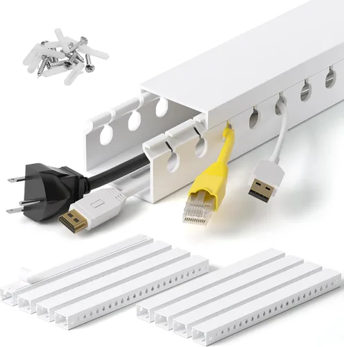 Vista 16 de ZhiYo Canaleta de gestión de cables para rack de servidores de 1.4 pulgadas de alto x 1.6 pulgadas de ancho, kit de conductos de cable de 12 pies